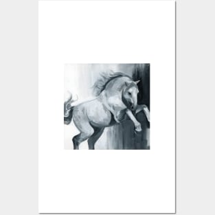 prancing horse in acrylic Posters and Art